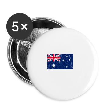 Der halbe Australier ist besser als keine National - Buttons groß 56 mm (5er Pack) - Weiß - Vorne