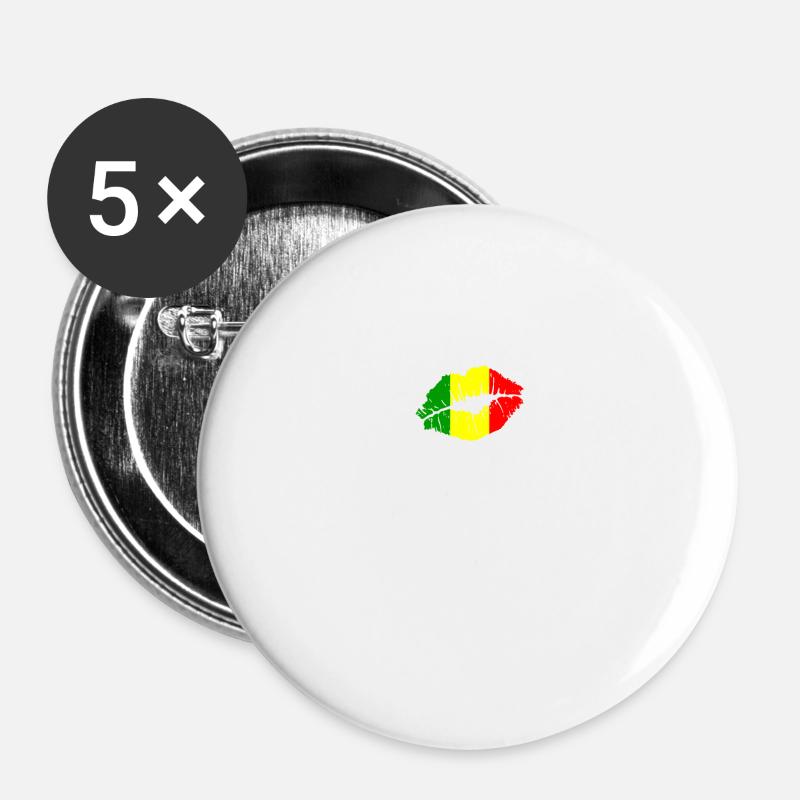 Mali Flag Country Native Ancestry Pride Womens - Buttons large 2.2''/56 mm (5-pack) - white