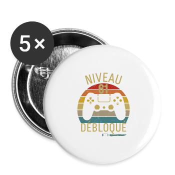 LEVEL 61 UNLOCKS - Buttons large 2.2''/56 mm (5-pack) - white - Front