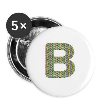Colorful Heart B Design – Unique & Stylish! - Buttons large 2.2''/56 mm (5-pack) - white - Front