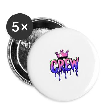 Crew Mitglied - Buttons groß 56 mm (5er Pack) - Weiß - Vorne