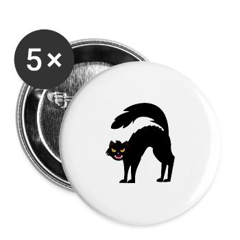 Kater Kater Haustier - Buttons groß 56 mm (5er Pack) - Weiß - Vorne