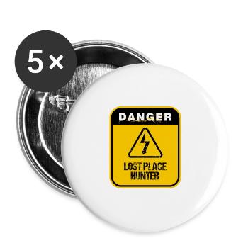 Lost Place Hunter Urbexer Cadeau - Lot de 5 grands badges (56 mm) - blanc - Devant
