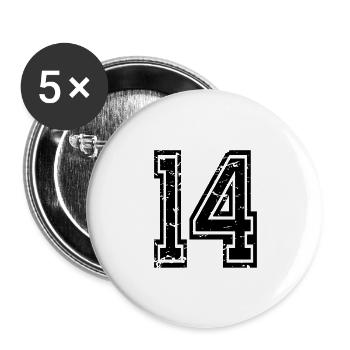 14 Bolu utilisés - Lot de 5 grands badges (56 mm) - blanc - Devant