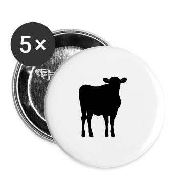 cow - Buttons large 2.2''/56 mm (5-pack) - white - Front