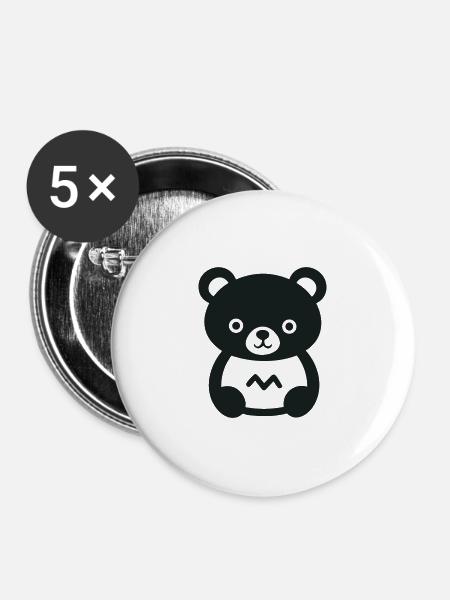 Bärenjunges - Buttons groß 56 mm (5er Pack) - Weiß