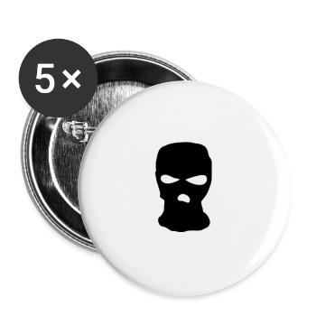 Sturmmaske - Buttons groß 56 mm (5er Pack) - Weiß - Vorne