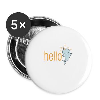 beau design créatif, joli cadeau - Lot de 5 grands badges (56 mm) - blanc - Devant