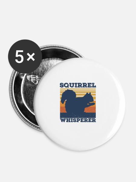 Eichhörnchen - Buttons groß 56 mm (5er Pack) - Weiß