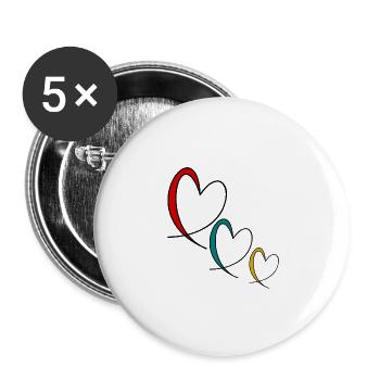 PAPA. FÊTE DES PÈRES. BONNE FÊTE PAPA. BONNE FÊTE - Lot de 5 grands badges (56 mm) - blanc - Devant