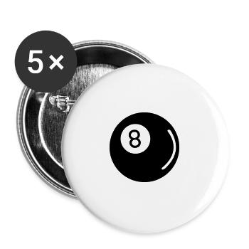 billard 8 - Buttons groß 56 mm (5er Pack) - Weiß - Vorne