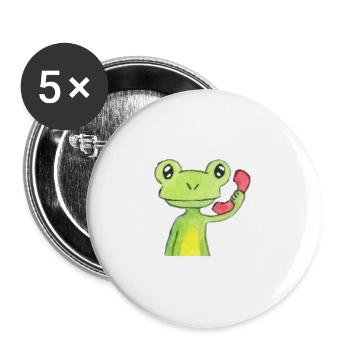 Frosch am Telefon - Buttons groß 56 mm (5er Pack) - Weiß - Vorne