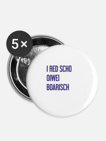 I red scho oiwei boarisch - Buttons large 2.2''/56 mm (5-pack) - white