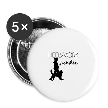TShirt HEELWORK JUNKIE - Buttons groß 56 mm (5er Pack) - Weiß - Vorne