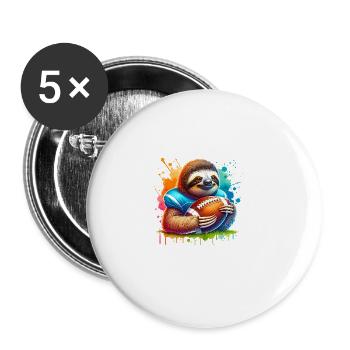 Design sportif de quart-arrière paresseux cool - Lot de 5 grands badges (56 mm) - blanc - Devant