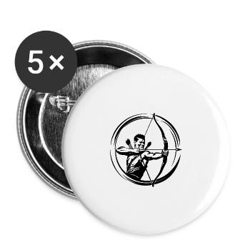 Archery Silhouette - Buttons large 2.2''/56 mm (5-pack) - white - Front