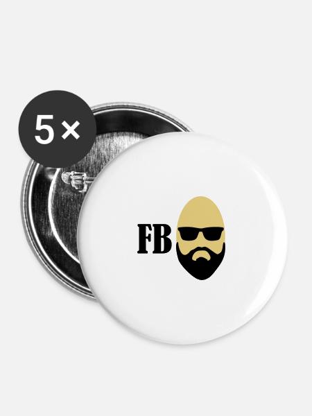 FBI - Buttons large 2.2''/56 mm (5-pack) - white