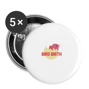 Naissance sur œuf - naissance de l'œuf - Lot de 5 grands badges (56 mm) - blanc - Devant