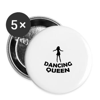 dance queen 002 - Buttons groß 56 mm (5er Pack) - Weiß - Vorne