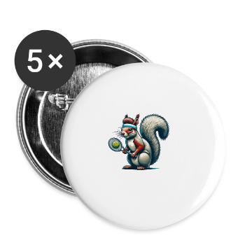 Joueur de tennis Écureuil Noix Amoureux Des Animaux - Lot de 5 grands badges (56 mm) - blanc - Devant