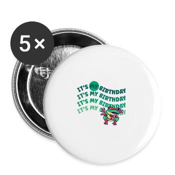 C’est mon anniversaire! Drôle de grenouille - Lot de 5 grands badges (56 mm) - blanc - Devant