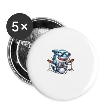 Global - Black without Japan Template - Buttons large 2.2''/56 mm (5-pack) - white - Front