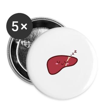 Liver Cute Kawaii - Buttons large 2.2''/56 mm (5-pack) - white - Front