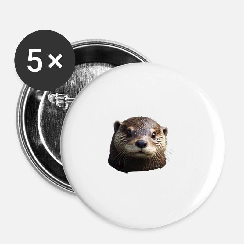 Otter looks cute - Buttons large 2.2''/56 mm (5-pack) - white