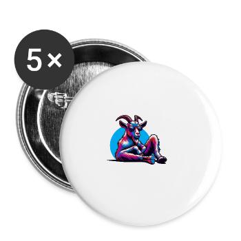 Chèvres Chilling Drôle Animaux Amoureux Ferme - Lot de 5 grands badges (56 mm) - blanc - Devant