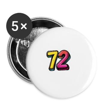 72 Number Symbol - Buttons large 2.2''/56 mm (5-pack) - white - Front