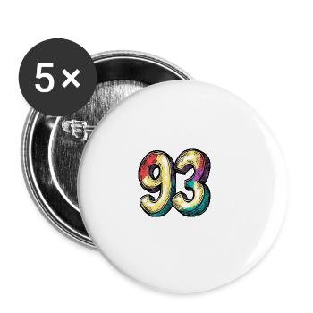 93 Number Symbol - Buttons large 2.2''/56 mm (5-pack) - white - Front