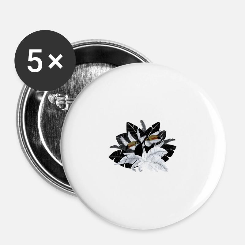 toucans - Buttons large 2.2''/56 mm (5-pack) - white
