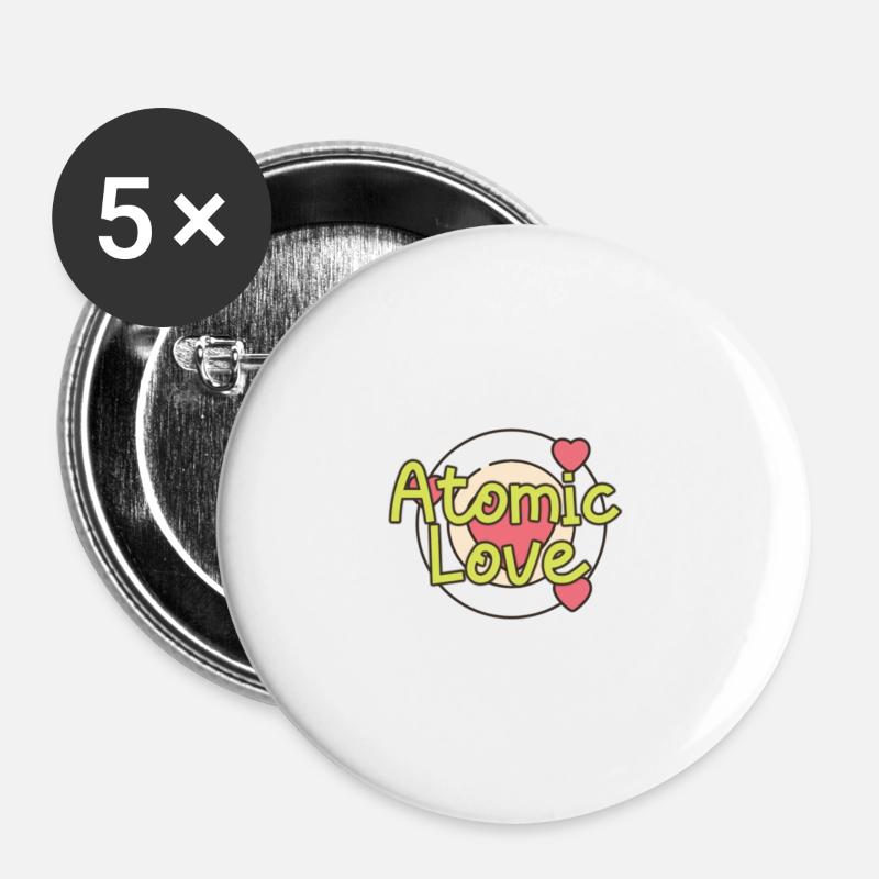 Atomic Love - Buttons large 2.2''/56 mm (5-pack) - white
