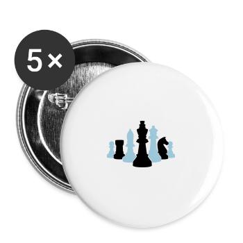 schach 001 - Buttons groß 56 mm (5er Pack) - Weiß - Vorne