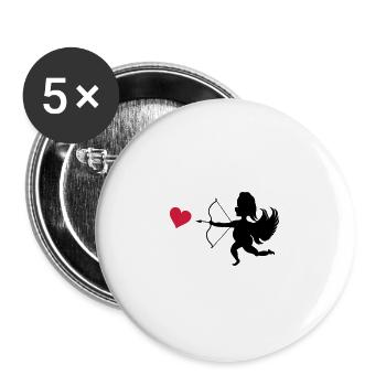 Cupidon Angel 02 - Lot de 5 grands badges (56 mm) - blanc - Devant