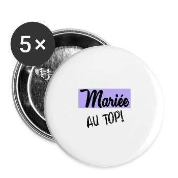 ZUKÜNFTIGE BRAUT. Junggesellinnenabschied. HOCHZEIT - Buttons groß 56 mm (5er Pack) - Weiß - Vorne