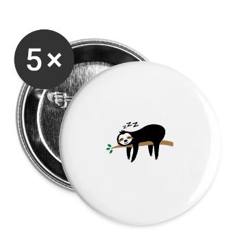 sommeil paresseux - Lot de 5 grands badges (56 mm) - blanc - Devant