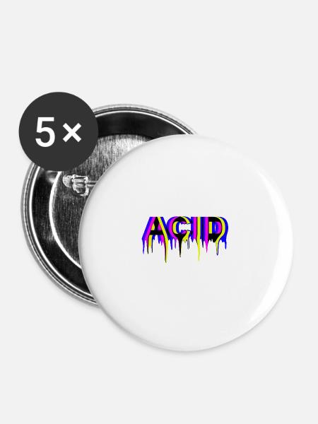 ACID - Buttons groß 56 mm (5er Pack) - Weiß