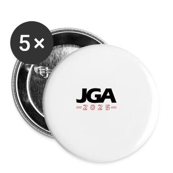 JGA 2025 Junggesellenabschied - Buttons groß 56 mm (5er Pack) - Weiß - Vorne
