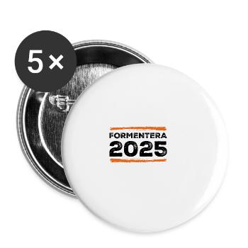 Formentera 2025 Saying - Buttons large 2.2''/56 mm (5-pack) - white - Front