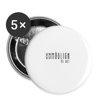 Möglich mit Gott Wunder Kirche Glaube - Buttons groß 56 mm (5er Pack) - Weiß - Vorne