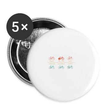Différents types de vélos de route Vélo de sport Vélo de route - Lot de 5 grands badges (56 mm) - blanc - Devant