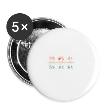 Différents types de vélos de route Vélo de sport Vélo de route - Lot de 5 grands badges (56 mm) - blanc - Devant