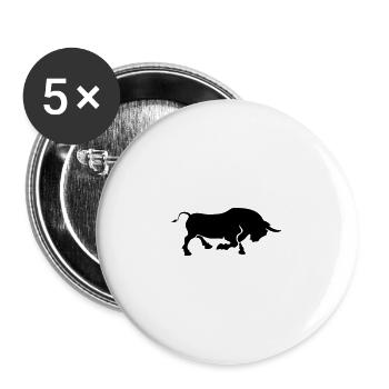 Taureau - Lot de 5 grands badges (56 mm) - blanc - Devant