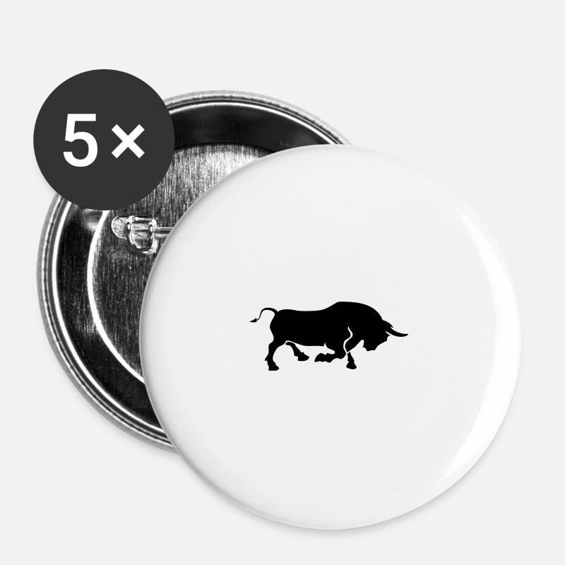 stier - Buttons groß 56 mm (5er Pack) - Weiß