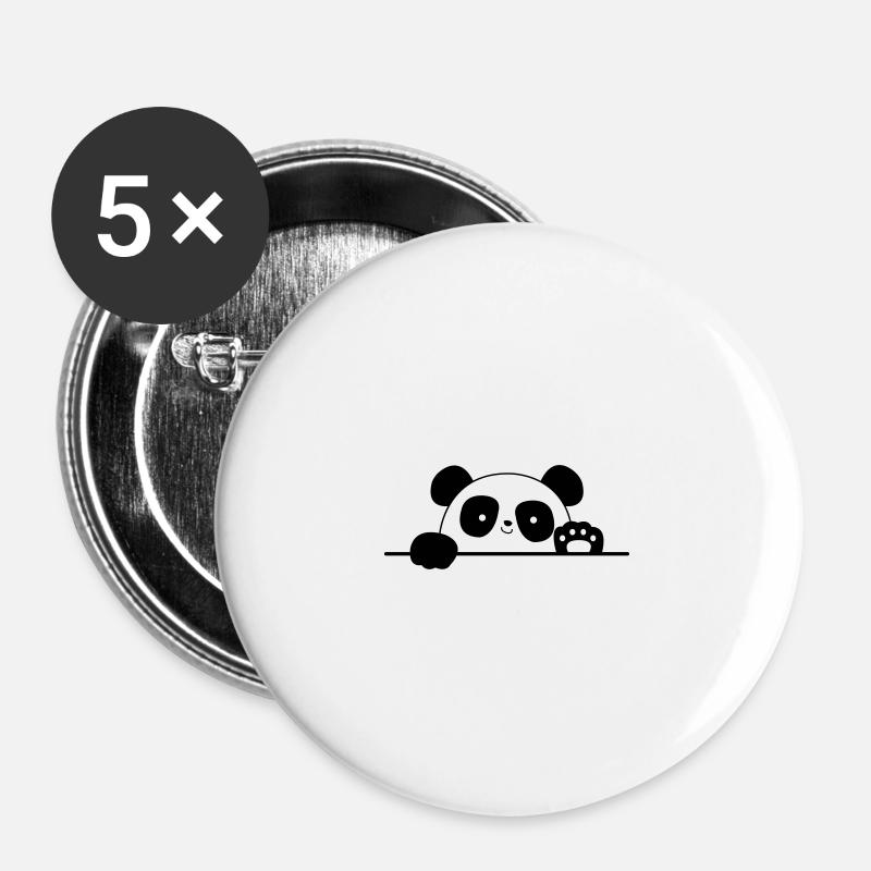 panda 001 - Buttons groß 56 mm (5er Pack) - Weiß