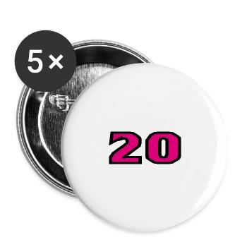 20. 20 YEARS. 20th ANNIVERSARY. 20TH ANNIVERSARY. - Buttons large 2.2''/56 mm (5-pack) - white - Front