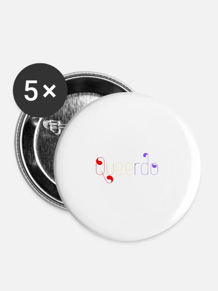 Queerdo - Buttons large 2.2''/56 mm (5-pack) - white