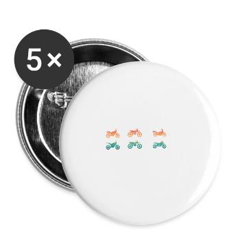 Different Enduro Motocross Motorcycle Types - Buttons large 2.2''/56 mm (5-pack) - white - Front