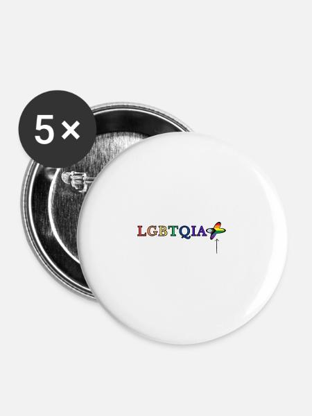 LGBTQIA+ - Buttons large 2.2''/56 mm (5-pack) - white